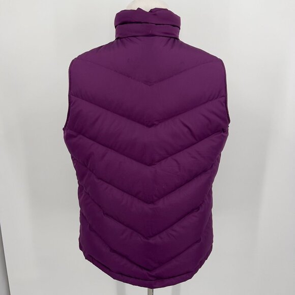 Lands' End Women's Purple Puffer Vest Size L/T 14-16 Down Zipper Closure - Picture 3 of 5